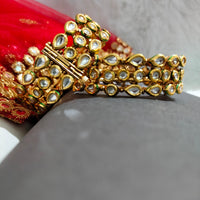 B0287_Gorgeous screw design kundan stone work bangles.