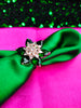 R065_Gorgeous flower design American Diamond studded statement ring studded with a touch of green stones.