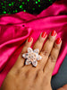 R064_Gorgeous flower design American Diamond studded statement ring.