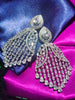 E0884_Ravishing grand designer American diamond embellished danglers with delicate stone work.