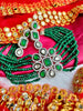 N0596_Classic broad designer crystal choker necklace set studded  with Kundan stones.