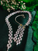 N01120_Lovely designer Rodium polished choker necklace embellished with American diamond stones with delicate white stone work.