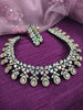 N01154_Grand Lovely designer Rose Gold & Metallic polished choker necklace embellished with American diamond stones with delicate white Stones work.