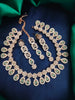 N01173_Grand Lovely designer Rose Gold polished Necklace Set  embellished with American diamond stones with delicate Mint Green Stones .