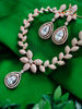 N01170_Grand Lovely designer Rose Gold polished choker Necklace Set  embellished with American diamond stones with delicate white Stones work.