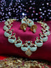 N03013_Lovely designer Rose polished choker necklace embellished with American diamond stones with delicate white stone work.