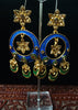 Sparkling Blue jhumka earring crafted with Meenakari work
