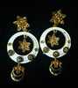 Sparkling white jhumka earring crafted with Meenakari work