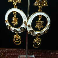 Sparkling white jhumka earring crafted with Meenakari work