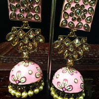 Classy earring with delicate work of pearl and  Meenakari work meant to put your fashion quotient higher .