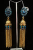 Korean Stand-out dangler with non-precious metal base studded with trendy stones