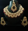 Traditional Premium quality Gold Plated Kundan Pearl Choker Necklace Set Earrings & Maang Tikka for Women