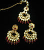 Traditional Premium quality Gold Plated Kundan Pearl Choker Necklace Set Earrings & Maang Tikka for Women