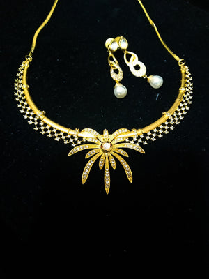 Elegant Necklace studded with American Diamond