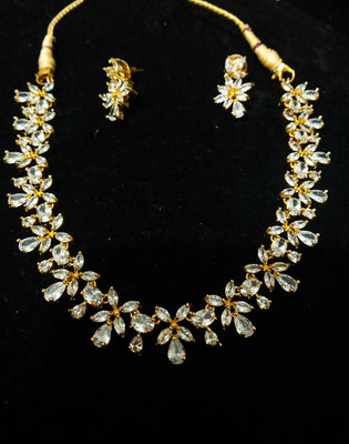 Elegant Necklace studded with American Diamond