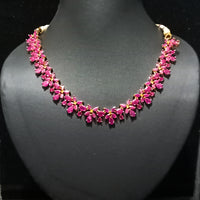 Eye Catching Necklace studded with delicate  work of finest Ruby Stone