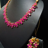 Eye Catching Necklace studded with delicate  work of finest Ruby Stone