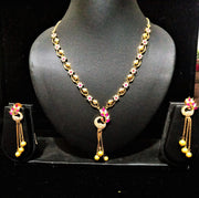 Eye Catching  AD Necklace studded with delicate  work of finest ruby