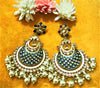 E0126_Stunning Meenakari danglers with delicate Meenakari work with a touch of pearls.