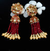 E0132_Classy  crystal chain drop earring with delicate kundan work.