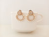 E0204_Elegant American diamond studded earring with touch of pearls.