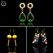 E0326_Classy Combo vibrant earrings with a touch of stones.