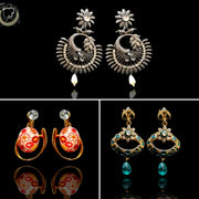 E0331_Classy Combo vibrant earrings with a touch of stones.