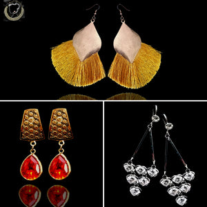 E0338_Classy Combo vibrant earrings with a touch of stones.