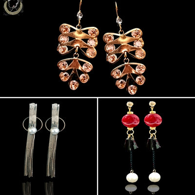 E0339_Classy Combo vibrant earrings with a touch of stones.