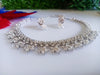 N099_Elegant floral design American Diamond  choker necklace set.