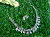 N099_Elegant floral design American Diamond  choker necklace set.