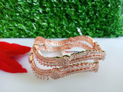 B077_Gorgeous  Rose Gold American diamond bangles .