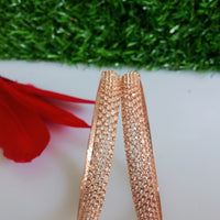 B078_S_Gorgeous  Rose Gold American diamond bangles .