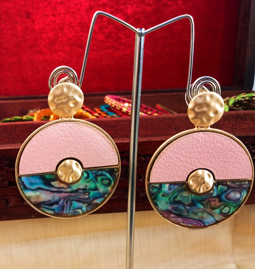 E0340_Classy  disc shaped vibrant earrings (medium size).