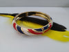 B087_Classy Style  multi colored & golden Color Designed Meena Pital Enamel Bangles with base color Golden(Free Size)