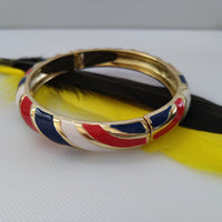 B087_Classy Style  multi colored & golden Color Designed Meena Pital Enamel Bangles with base color Golden(Free Size)