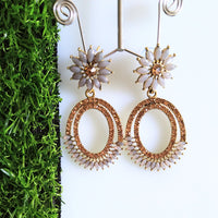 E0394_Gorgeous danglers with a touch of grey & golden stones (medium size).