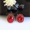 E0403_Classy stud studded with wine red color stones.