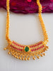 N0163_Elegant Micro Gold plated Necklace set studded  with a touch of pink & green ruby stones with a touch of pearls.