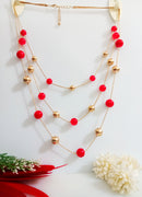 N0170_Vibrant Glossy colored layered bead Necklace.