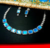 N0148_1 Classy crystal choker necklace set studded  with  American diamond stones.