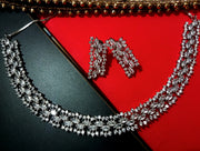 N0102_Elegant American Diamond  choker necklace set.