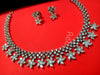 N099_Elegant floral design American Diamond  choker necklace set.