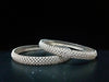 B049_S_Classy Silver plated bangles studded with  American Diamond stones.