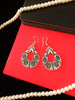 E0519_ Lovely German Silver oxidized crafted tear drop shaped earring (medium size).