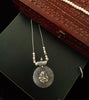 N0205_Gorgeous German Silver Oxidized necklace with delicate work of lord Ganesha with a touch of beads.