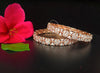 B021_S_Classy Style Rose Gold plated Bangle studded with American Diamond set of 2