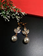 E0803_Lovely dazzling stone studded earring with a touch of pearl drop.