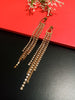 E0539_Lovely Chain drop danglers studded with delicate stone work (long hanging)