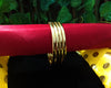 B0132_Exquisite bangles set with colorful metal bangles along with Matte gold plated plain bangles with delicate design.